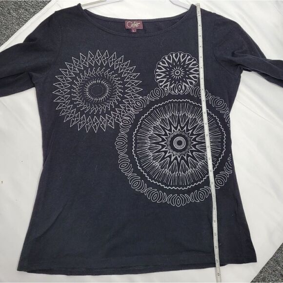 COLINE black t-shirt triple burst long sleeve tee shirt L - Picture 5 of 8